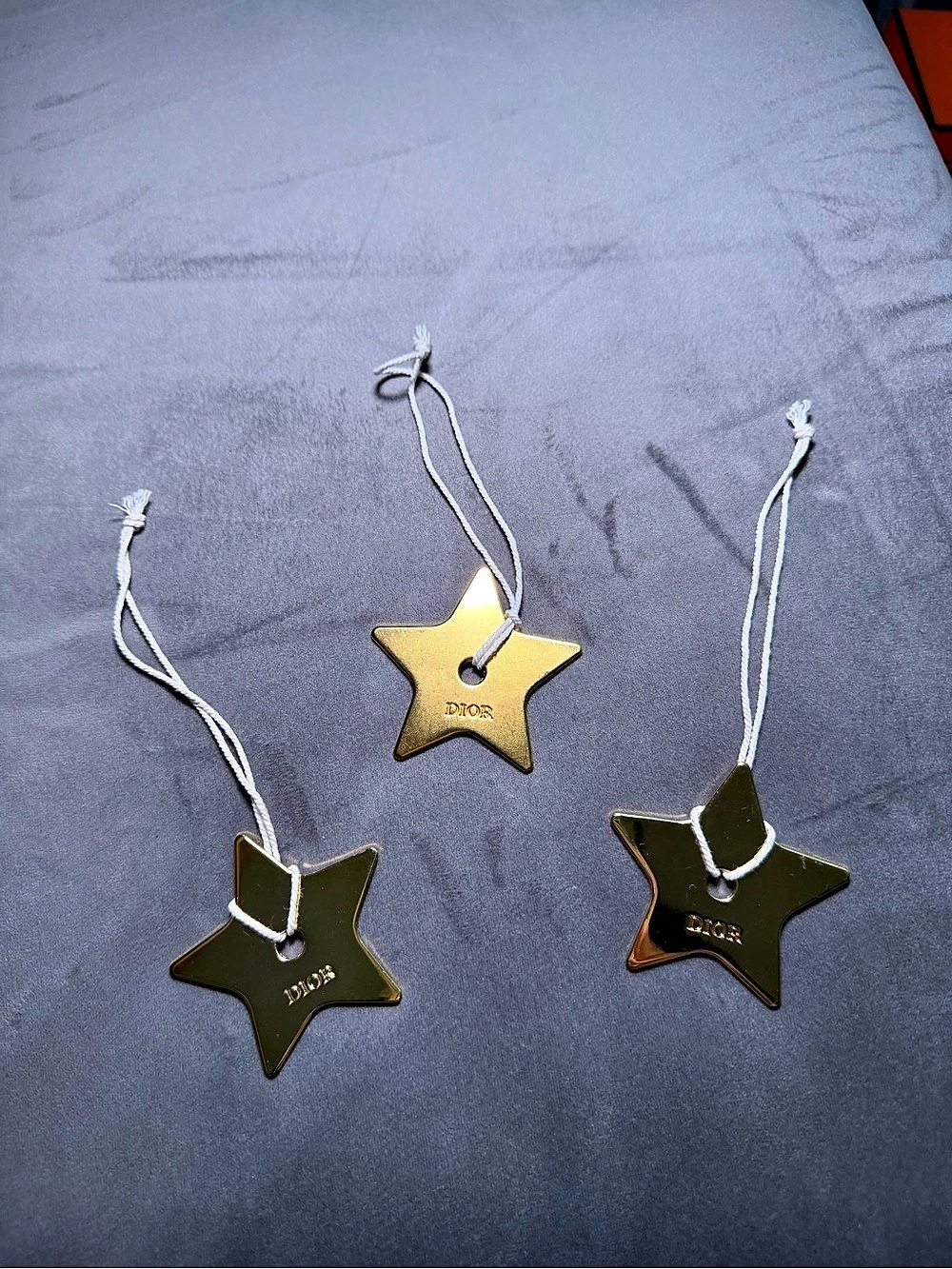 Christian Dior Gold Star Holiday Ornament / Bag Charm Set